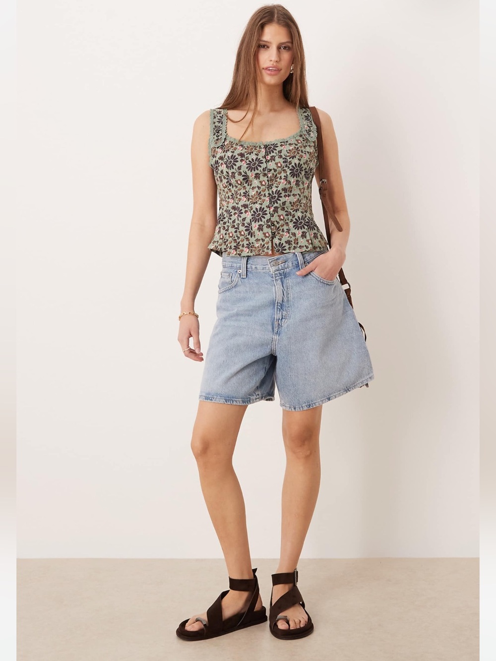 Free People Bridgette Corset Top Black Combo Floral Lace Size S NWT - Picture 2 of 7